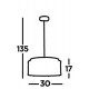 Searchlight pendant lamp Elise, 3x33WxG9, 8333-3CC