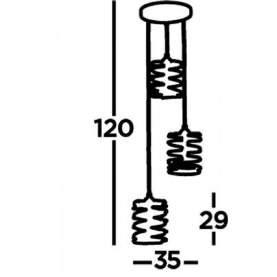 Searchlight Pendant Lamp Spring 3xE14x60W, 85583-3BGO