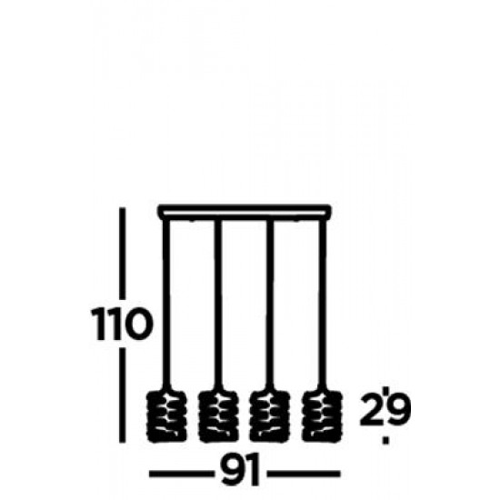 Searchlight Pendant Lamp Spring 4xE14x60W, 85583-4BGO