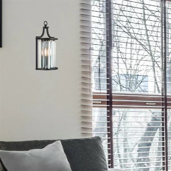 Searchlight sienas gaismeklis Victoria 1xE14x60W 8571BK Searchlight sienas gaismeklis Victoria 1xE14x60W 8571BK