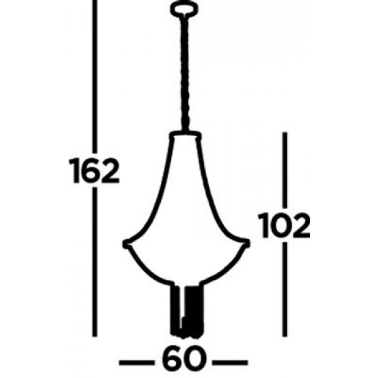 Searchlight Pendant Lamp Baguette 5xE14x60W, 86353-5BK