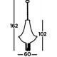 Searchlight piekaramā lampa Baguette 5xE14x60W, 86353-5BK