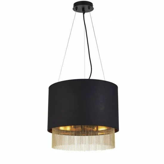 Searchlight piekaramais gaismeklis Fringe, 3x60WxE27, 8723-3BK Searchlight piekaramais gaismeklis Fringe, 3x60WxE27, 8723-3BK