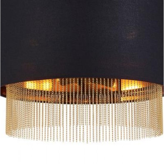 Searchlight Pendelleuchte Fringe, 3x60WxE27, 8723-3BK