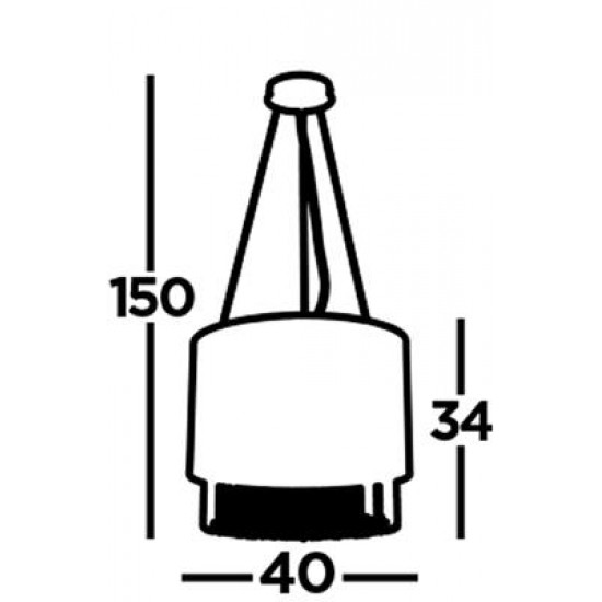 Searchlight Pendelleuchte Fringe, 3x60WxE27, 8723-3BK