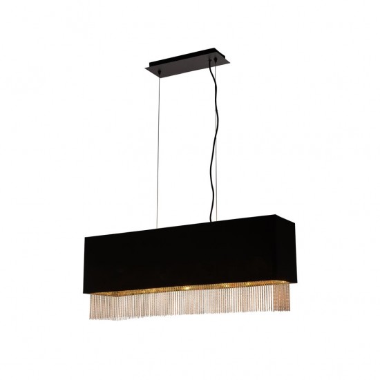 Searchlight pendant lamp Fringe, 4x60WxE27, 8724-4BK