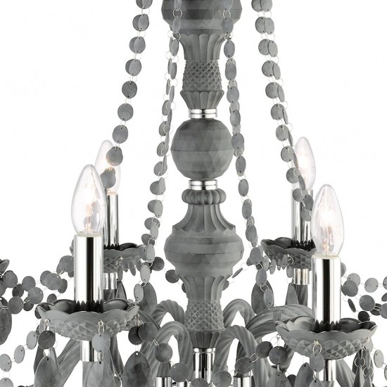 Searchlight pendant lamp Marie Therese, 8x60WxE14, 8888-8GY