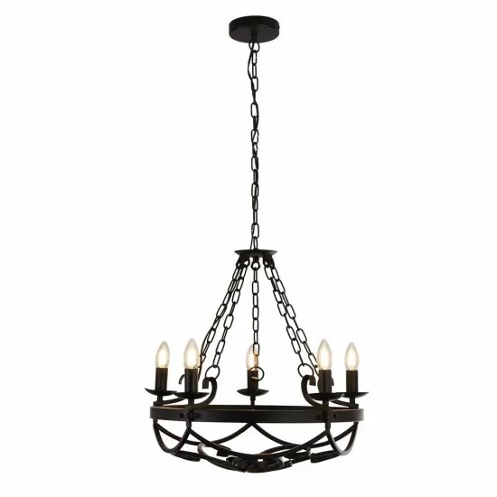 Searchlight piekaramā lampa Cartwheel 5xE14x60W, 8905-5BK Searchlight piekaramā lampa Cartwheel 5xE14x60W, 8905-5BK