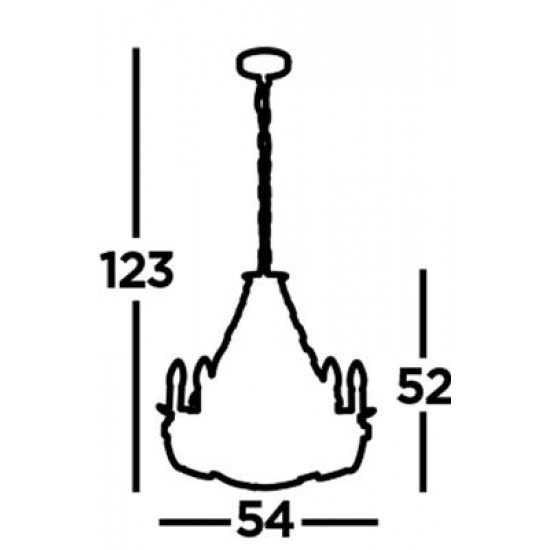 Searchlight Pendant Lamp Cartwheel 5xE14x60W, 8905-5BK