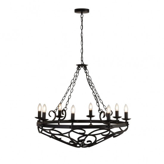 Searchlight Pendant Lamp Cartwheel 8xE14x60W, 8908-8BK