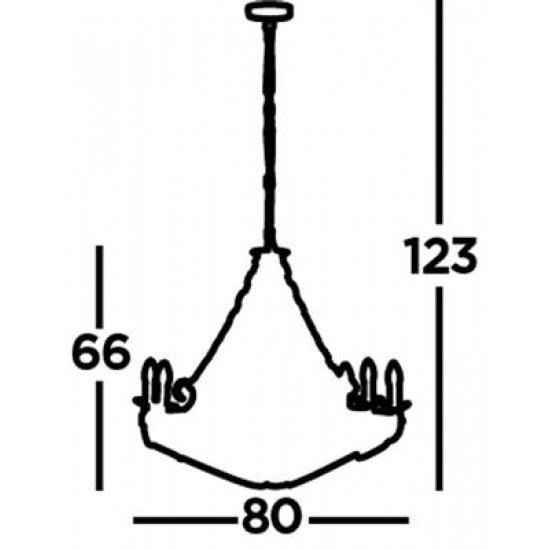 Searchlight piekaramā lampa Cartwheel 8xE14x60W, 8908-8BK