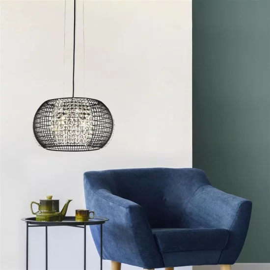 Searchlight Pendant Lamp Cage 4xG9x33W, 9094-4BK Searchlight Pendant Lamp Cage 4xG9x33W, 9094-4BK