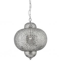 Searchlight pendant lamp Fretwork, 1x60WxE27, 9221-1SS