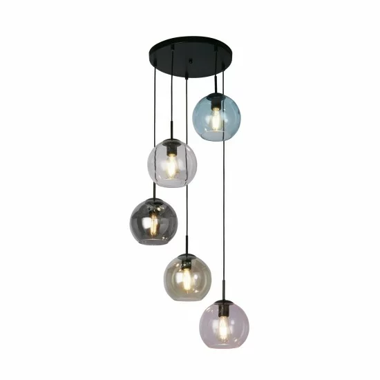 Searchlight Pendelleuchte Mardi Gras 5xE27x60W, 94005-5BK