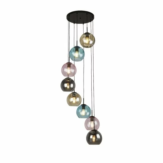Searchlight Pendelleuchte Mardi Gras 8xE27x60W, 94008-8BK