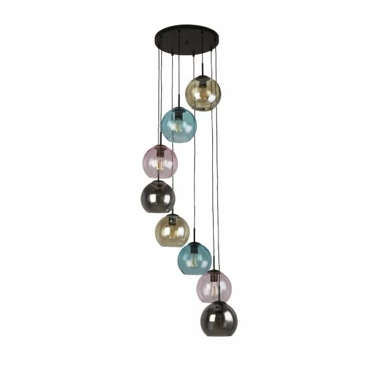 Searchlight Pendelleuchte Mardi Gras 8xE27x60W, 94008-8BK