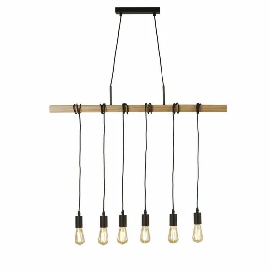 Searchlight Pendant Lamp Woody 6xE27x60W, 95041-6BR Searchlight Pendant Lamp Woody 6xE27x60W, 95041-6BR