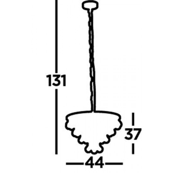 Searchlight pendant lamp Michelle, 4x60WxE27, 9634-4CC