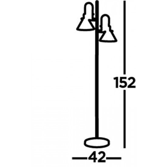 Searchlight floor lamp Trombone 2x60WxE14, EU8129BK