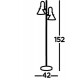 Searchlight floor lamp Trombone 2x60WxE14, EU8129BK