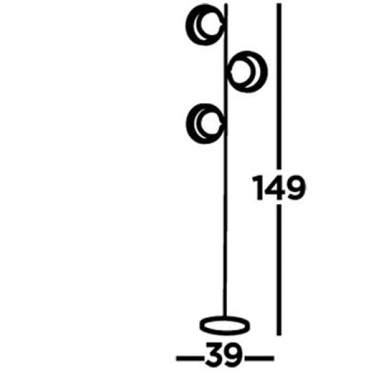 Searchlight floor lamp Orbital 3x33WxG9, EU8143BGO