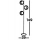 Searchlight floor lamp Orbital 3x33WxG9, EU8143BGO