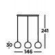Searchlight подвесной светильник Amsterdam 3xE27x60W, 1023-3SM