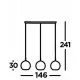 Searchlight Pendant Lamp Amsterdam 3xE27x60W, 1023-3SM Searchlight Pendant Lamp Amsterdam 3xE27x60W, 1023-3SM