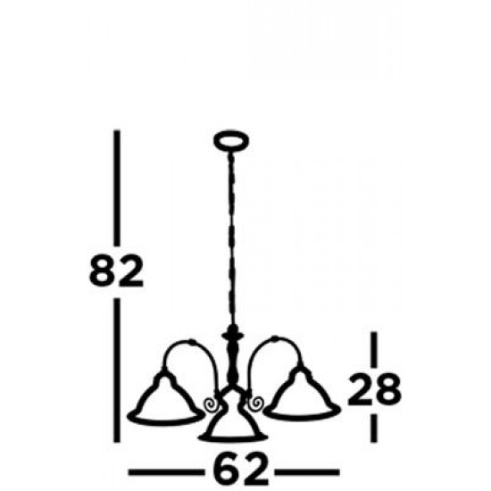 Searchlight piekaramā lampa American Diner 3xE27x60W, 1043-3