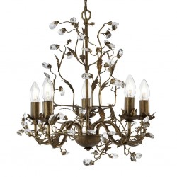 Searchlight pendant lamp Almandite, 5x60WxE14, 2495-5BR