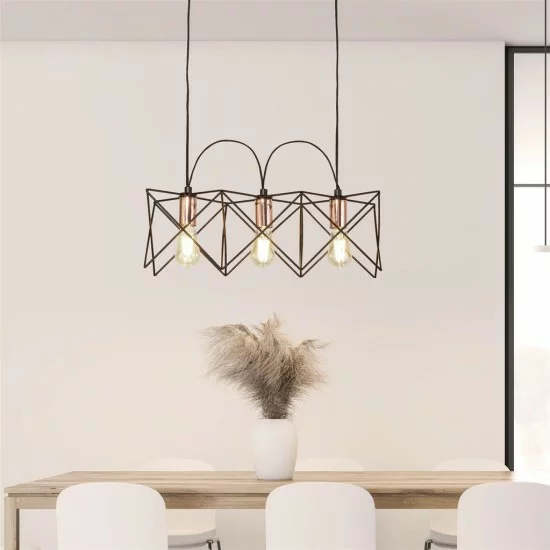Searchlight Pendant Lamp Anthea 3xE27x60W, 8413-3BK Searchlight Pendant Lamp Anthea 3xE27x60W, 8413-3BK
