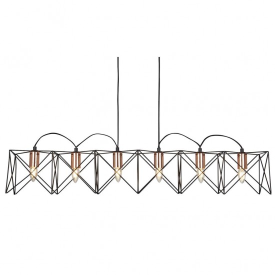 Searchlight piekaramā lampa Anthea 6xE27x60W, 8416-6BK