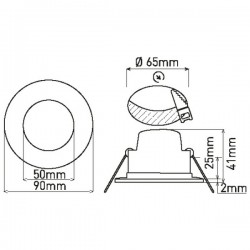 Greenlux recessed LED light BONO-R WHITE 5W WW, GXLL020