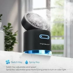 Portable wireless fan, air cooler with LED light and USB port 10W/5V, Windgift, belck