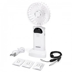 Handheld fan with LED display, aromatherapy tablets and USB port 5W/5V, 330378   