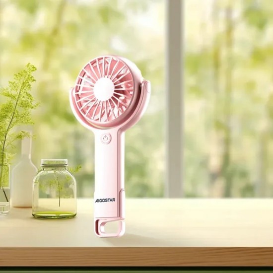 Handheld fan with USB port 4W/5V, pink 409722