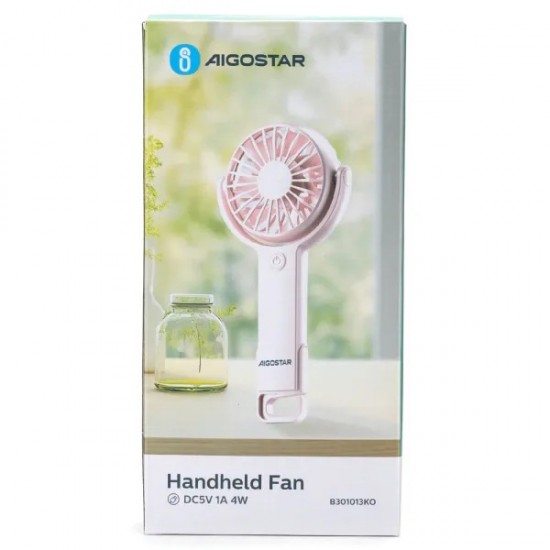 Handheld fan with USB port 4W/5V, pink 409722