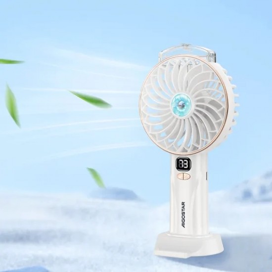 Handheld fan with LED display and USB port 5W/5V, 409746
