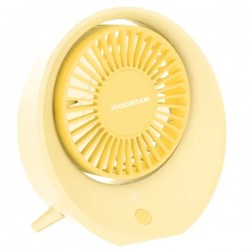 Portable desk fan with USB port 3W/5V, yellow 409760