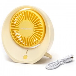 Portable desk fan with USB port 3W/5V, yellow 409760