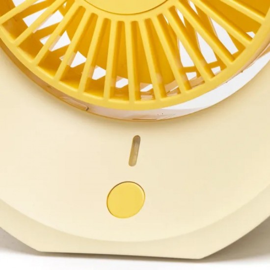 Portable desk fan with USB port 3W/5V, yellow 409760