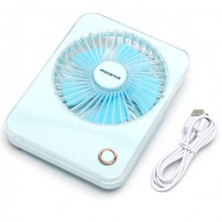 Portable desk fan with USB port 5W/5V, light blue 409777