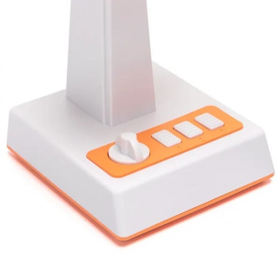 Portable desk fan with USB port, retro design, without battery, 3.5W/5V, white-orange 409784