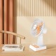 Portable desk fan with USB port, retro design, without battery, 3.5W/5V, white-orange 409784
