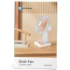 Portable desk fan with USB port, retro design, without battery, 3.5W/5V, white-orange 409784