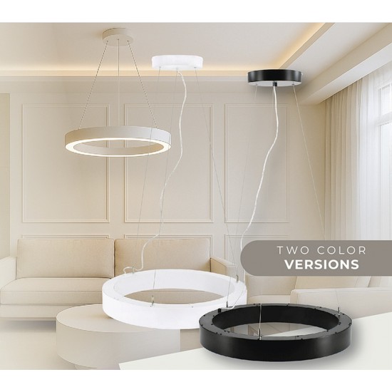 BEMKO lineare LED-Leuchte RING 21-40W, 4000K, schwarz, 2100-4000lm, mit Stahlkabel 2m