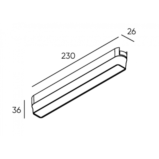 Magnetic track AIR LED luminaire LINEAR 9W, 416lm, 3000K, black Magnetic track AIR LED luminaire LINEAR 9W, 416lm, 3000K, black