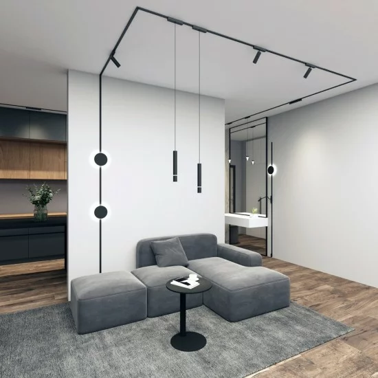 LED gaismeklis magnētiskai sliedei AIR REFLEX 5W, 270lm, 3000K, melns