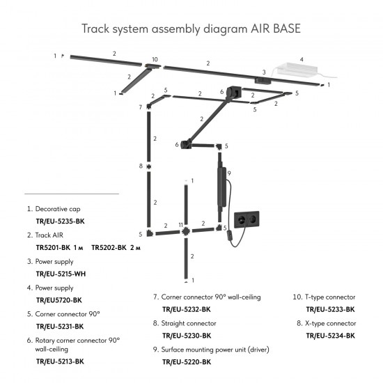 Magnetic surface track AIR, golden 2m Magnetic surface track AIR, golden 2m