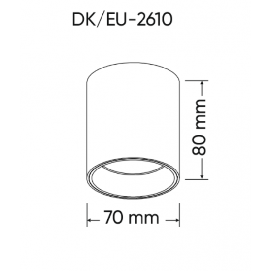 DENKIRS griestu gaismeklis SHINE TUBE 10W, 3000K, 710lm, COB LED, satīna misiņš IP20, DK/EU-2610-SB